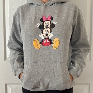Mickey Mouse And Minnie Mouse Hoodie Sweatshirt Pullover Women's Sz.M